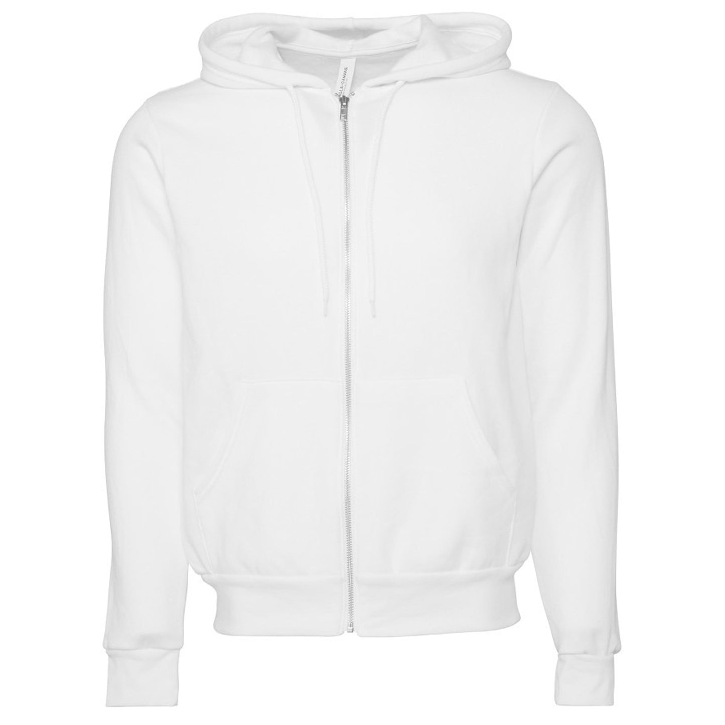 DTG White - Front - Canvas Unixex Zip-up Polycotton Fleece Hooded Sweatshirt - Hoodie