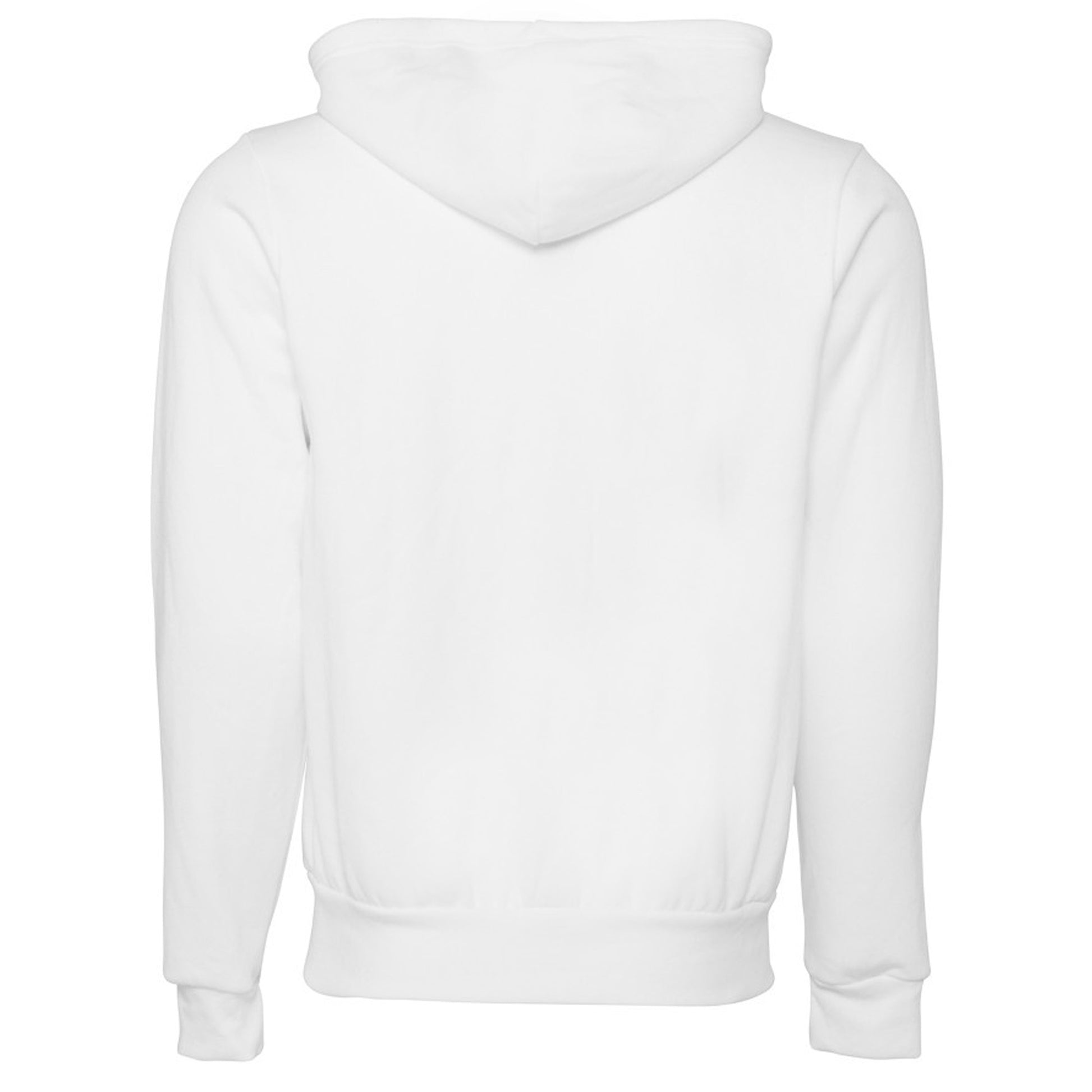 DTG White - Back - Canvas Unixex Zip-up Polycotton Fleece Hooded Sweatshirt - Hoodie