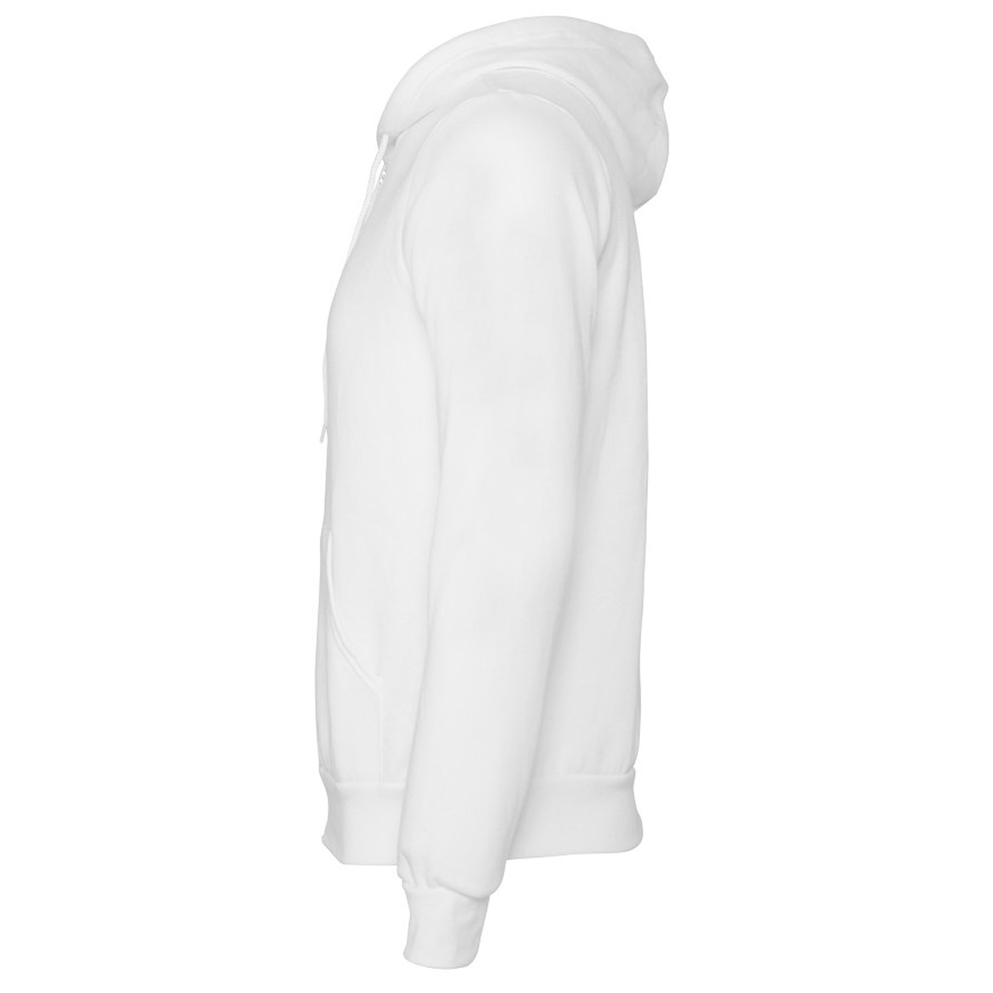 DTG White - Side - Canvas Unixex Zip-up Polycotton Fleece Hooded Sweatshirt - Hoodie