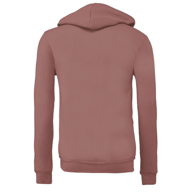 Mauve - Back - Canvas Unixex Zip-up Polycotton Fleece Hooded Sweatshirt - Hoodie