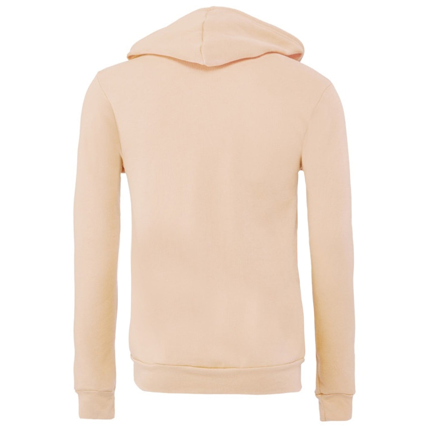 Peach - Back - Canvas Unixex Zip-up Polycotton Fleece Hooded Sweatshirt - Hoodie