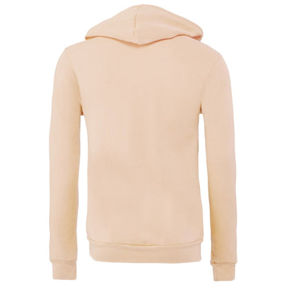 Peach - Back - Canvas Unixex Zip-up Polycotton Fleece Hooded Sweatshirt - Hoodie