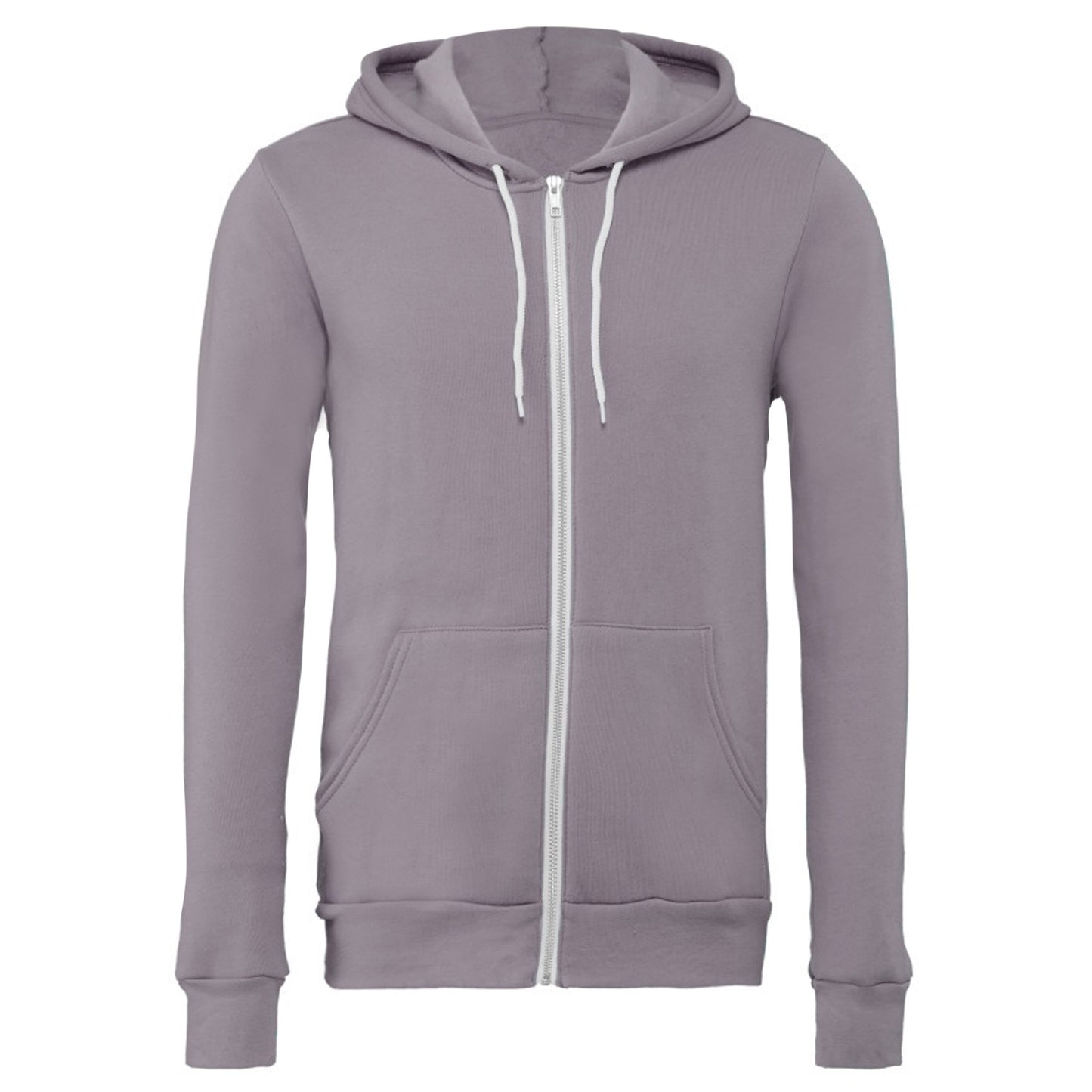Storm Grey - Front - Canvas Unixex Zip-up Polycotton Fleece Hooded Sweatshirt - Hoodie