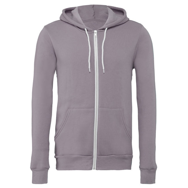 Storm Grey - Front - Canvas Unixex Zip-up Polycotton Fleece Hooded Sweatshirt - Hoodie