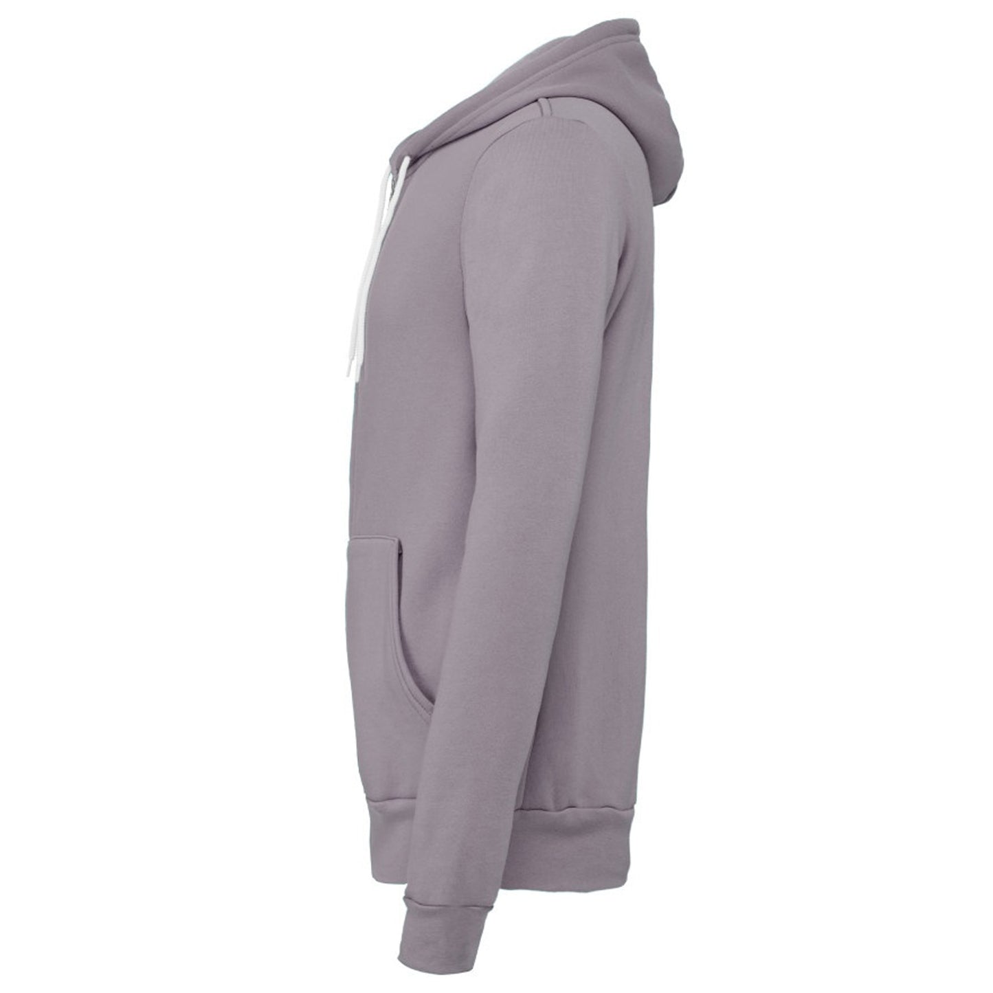 Storm Grey - Side - Canvas Unixex Zip-up Polycotton Fleece Hooded Sweatshirt - Hoodie