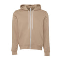 Tan - Front - Canvas Unixex Zip-up Polycotton Fleece Hooded Sweatshirt - Hoodie