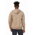 Tan - Back - Canvas Unixex Zip-up Polycotton Fleece Hooded Sweatshirt - Hoodie