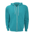 Teal - Front - Canvas Unixex Zip-up Polycotton Fleece Hooded Sweatshirt - Hoodie