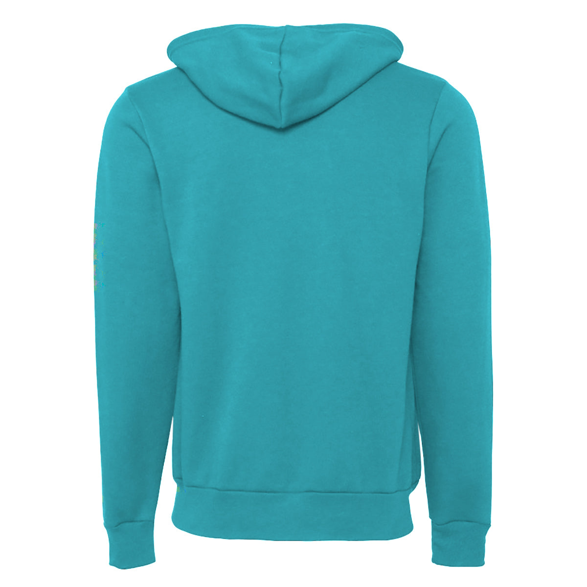 Teal - Back - Canvas Unixex Zip-up Polycotton Fleece Hooded Sweatshirt - Hoodie