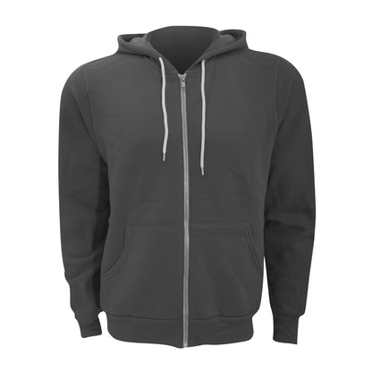 Asphalt - Front - Canvas Unixex Zip-up Polycotton Fleece Hooded Sweatshirt - Hoodie