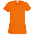 Orange - Front - Fruit Of The Loom Ladies-Womens Lady-Fit Valueweight Short Sleeve T-Shirt