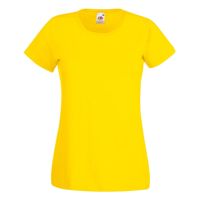 Yellow - Front - Fruit Of The Loom Ladies-Womens Lady-Fit Valueweight Short Sleeve T-Shirt