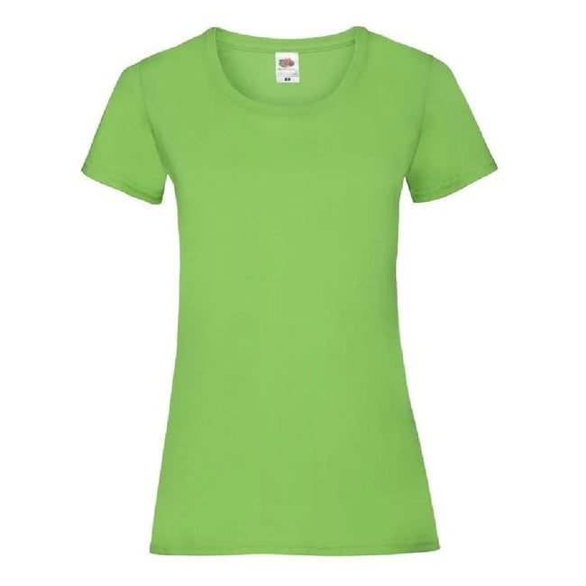 Lime - Front - Fruit Of The Loom Ladies-Womens Lady-Fit Valueweight Short Sleeve T-Shirt
