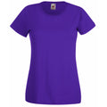 Purple - Front - Fruit Of The Loom Ladies-Womens Lady-Fit Valueweight Short Sleeve T-Shirt