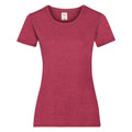 Vintage Heather Red - Front - Fruit Of The Loom Ladies-Womens Lady-Fit Valueweight Short Sleeve T-Shirt