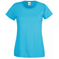 Azure Blue - Front - Fruit Of The Loom Ladies-Womens Lady-Fit Valueweight Short Sleeve T-Shirt