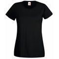 Black - Front - Fruit Of The Loom Ladies-Womens Lady-Fit Valueweight Short Sleeve T-Shirt