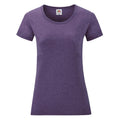 Heather Purple - Front - Fruit Of The Loom Ladies-Womens Lady-Fit Valueweight Short Sleeve T-Shirt