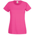 Fuchsia - Front - Fruit Of The Loom Ladies-Womens Lady-Fit Valueweight Short Sleeve T-Shirt