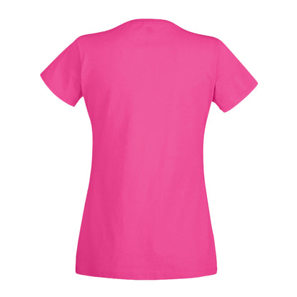 Fuchsia - Back - Fruit Of The Loom Ladies-Womens Lady-Fit Valueweight Short Sleeve T-Shirt
