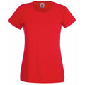 Red - Front - Fruit Of The Loom Ladies-Womens Lady-Fit Valueweight Short Sleeve T-Shirt