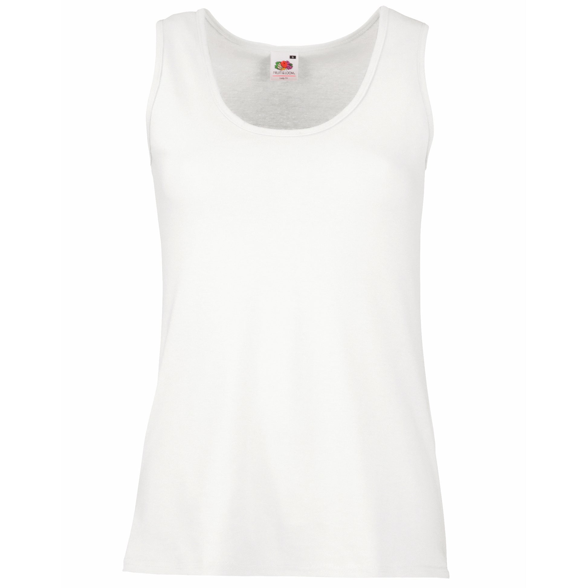 White - Front - Fruit Of The Loom Womens-Ladies Valueweight Lady Fit Tank Top