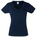 Deep Navy - Front - Fruit Of The Loom Ladies Lady-Fit Valueweight V-Neck Short Sleeve T-Shirt