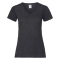 Dark Heather - Front - Fruit of the Loom Womens-Ladies Valueweight V Neck Lady Fit T-Shirt