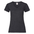 Dark Heather - Front - Fruit Of The Loom Ladies Lady-Fit Valueweight V-Neck Short Sleeve T-Shirt