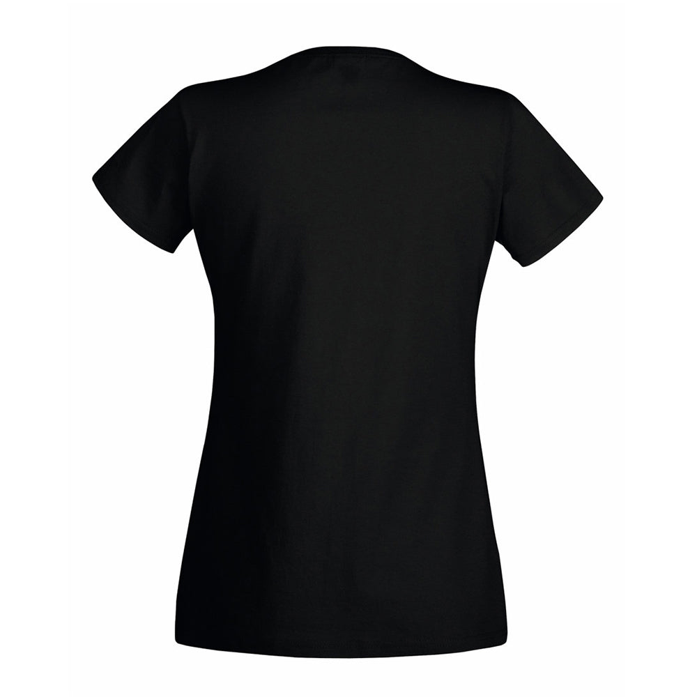 Black - Back - Fruit Of The Loom Womens-Ladies Valueweight V Neck Lady Fit T-Shirt