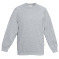 Heather Grey - Front - Fruit Of The Loom Childrens Unisex Raglan Sleeve Sweatshirt