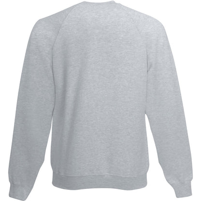 Heather Grey - Back - Fruit Of The Loom Childrens Unisex Raglan Sleeve Sweatshirt