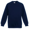 Deep Navy - Front - Fruit Of The Loom Childrens Unisex Raglan Sleeve Sweatshirt