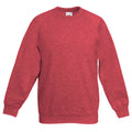 Heather Red - Front - Fruit Of The Loom Childrens Unisex Raglan Sleeve Sweatshirt