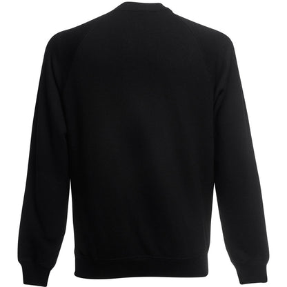 Black - Back - Fruit Of The Loom Childrens Unisex Raglan Sleeve Sweatshirt