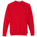 Red - Front - Fruit Of The Loom Childrens Unisex Raglan Sleeve Sweatshirt