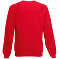 Red - Back - Fruit Of The Loom Childrens Unisex Raglan Sleeve Sweatshirt