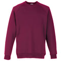 Burgundy - Front - Fruit Of The Loom Childrens Unisex Raglan Sleeve Sweatshirt