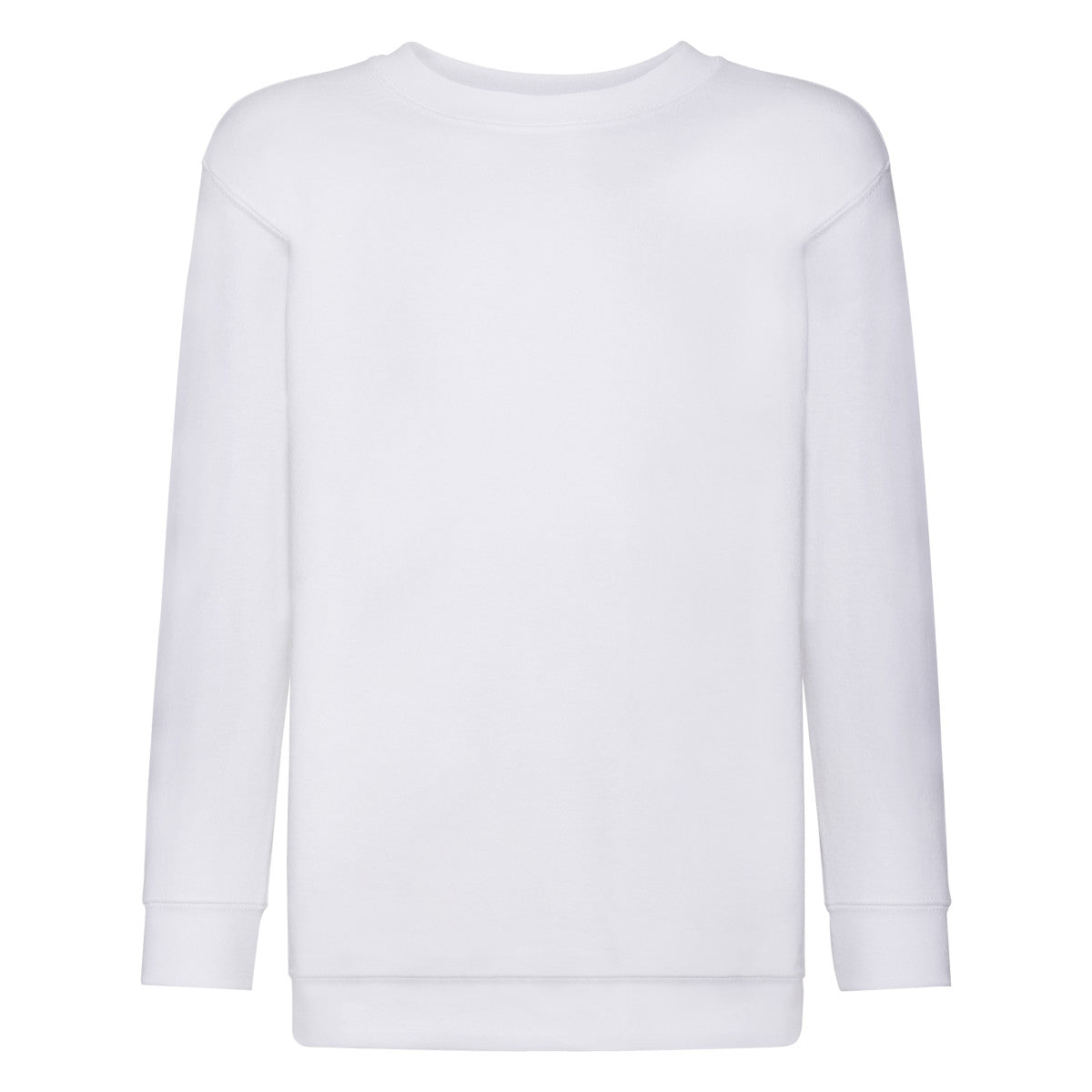 White - Front - Fruit Of The Loom Childrens Unisex Set In Sleeve Sweatshirt