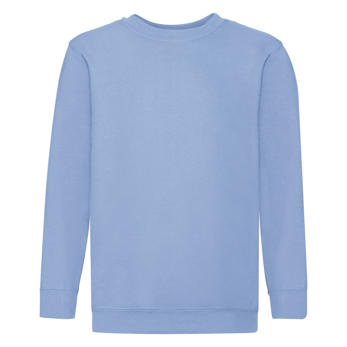 Sky Blue - Front - Fruit Of The Loom Childrens Unisex Set In Sleeve Sweatshirt