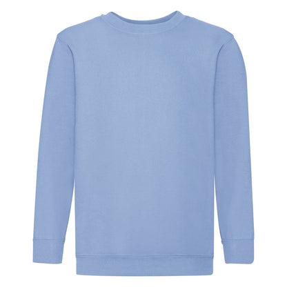 Sky Blue - Front - Fruit Of The Loom Childrens Unisex Set In Sleeve Sweatshirt