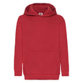 Red - Front - Fruit Of The Loom Childrens Unisex Hooded Sweatshirt - Hoodie