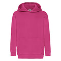 Fuchsia - Front - Fruit Of The Loom Childrens Unisex Hooded Sweatshirt - Hoodie