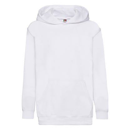 White - Front - Fruit Of The Loom Childrens Unisex Hooded Sweatshirt - Hoodie