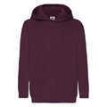 Burgundy - Front - Fruit Of The Loom Childrens Unisex Hooded Sweatshirt - Hoodie