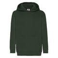 Bottle Green - Front - Fruit Of The Loom Childrens Unisex Hooded Sweatshirt - Hoodie