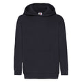 Deep Navy - Front - Fruit Of The Loom Childrens Unisex Hooded Sweatshirt - Hoodie