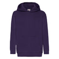 Purple - Front - Fruit Of The Loom Childrens Unisex Hooded Sweatshirt - Hoodie