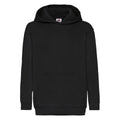 Black - Front - Fruit Of The Loom Childrens Unisex Hooded Sweatshirt - Hoodie