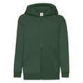 Bottle Green - Front - Fruit Of The Loom Childrens-Kids Unisex Hooded Sweatshirt Jacket